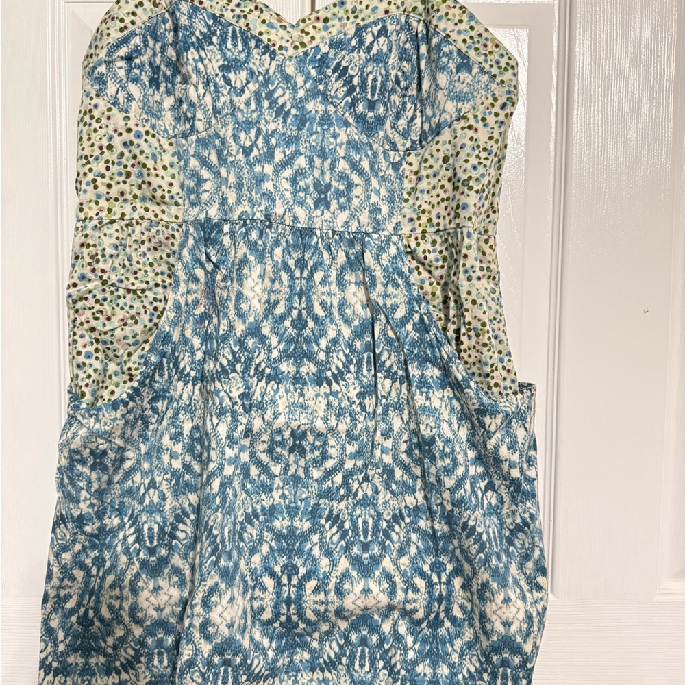 Mossimo Supply Co. Blue and Green Patterned Kids Dress